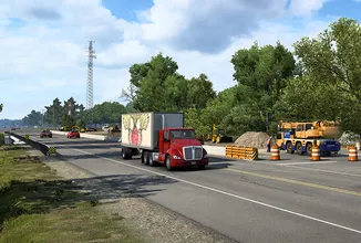 American Truck Simulator ukazuje stavební práce a staveniště v Texasu