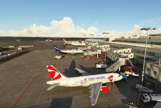 Detailně zpracované letiště Václava Havla v Microsoft Flight Simulatoru