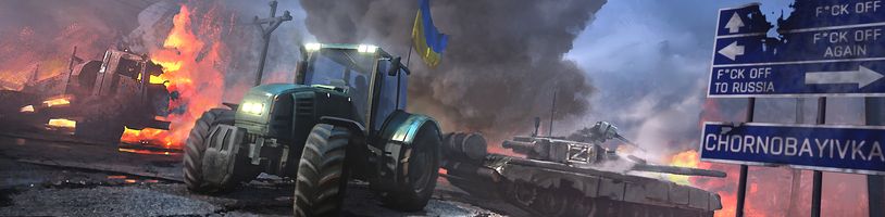 V této hře se stanete neohroženým ukrajinským traktoristou bojujícím proti Rusům
