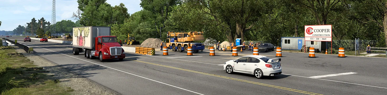 American Truck Simulator ukazuje stavební práce a staveniště v Texasu