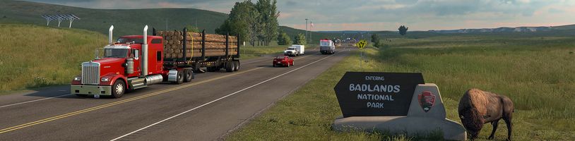 American Truck Simulator ukázal Badlands z Jižní Dakoty