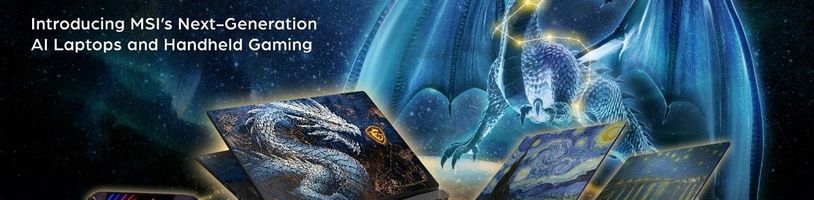 Společnost MSI představila na veletrhu COMPUTEX 2026 první notebook s NVIDIA RTX Spark, handheld Claw 8 EX AI+ a notebook Titan 18 HX Dragon Edition Draco Epic
