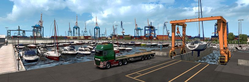 Euro Truck Simulator 2 ukazuje přístavy na Pyrenejském poloostrově
