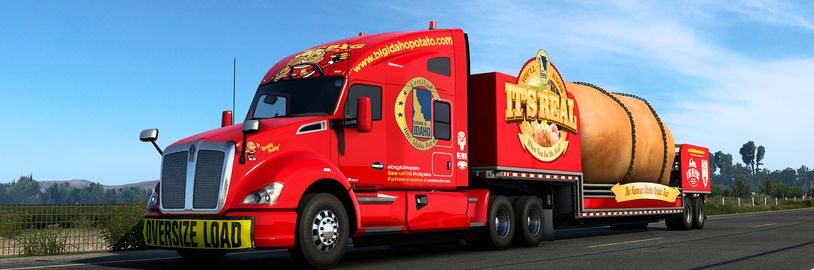 Obrovská brambora zaměstnává řidiče ve hře American Truck Simulator