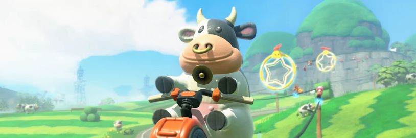 PETA kritizuje Mario Kart World kvůli kovovému kroužku v nose krávy