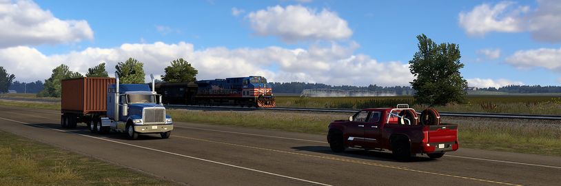 American Truck Simulator ukazuje železnici v Nebrasce