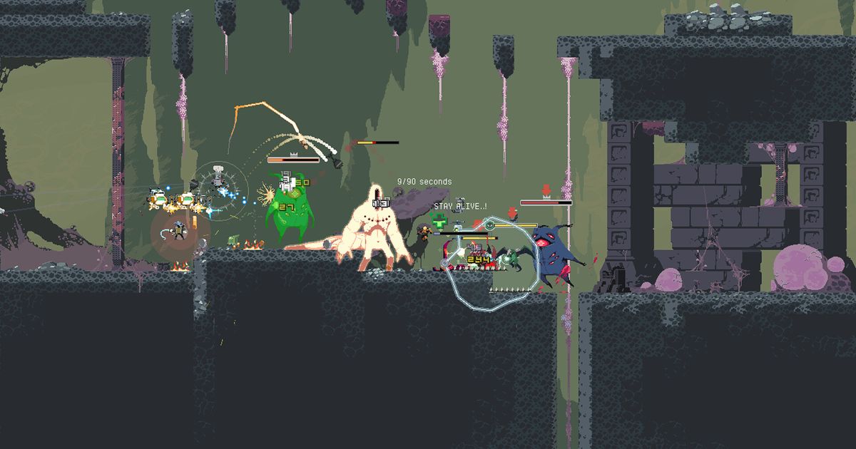 Risk of Rain Returns is a remake of a roguelike action game.