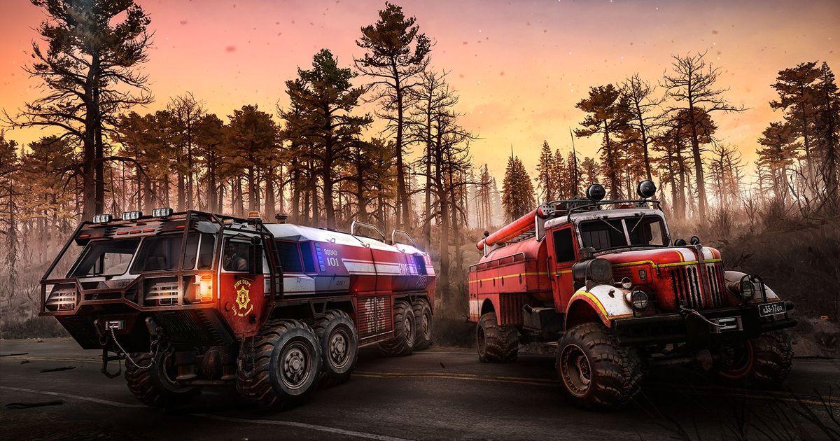 Fireman in the ninth season of the off-road simulator SnowRunner