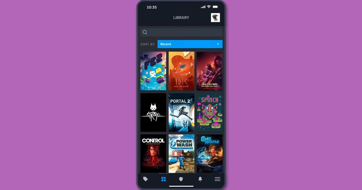 The Steam mobile app has received an update