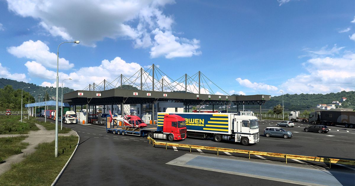 Euro Truck Simulator shows the borders of the Western Balkans