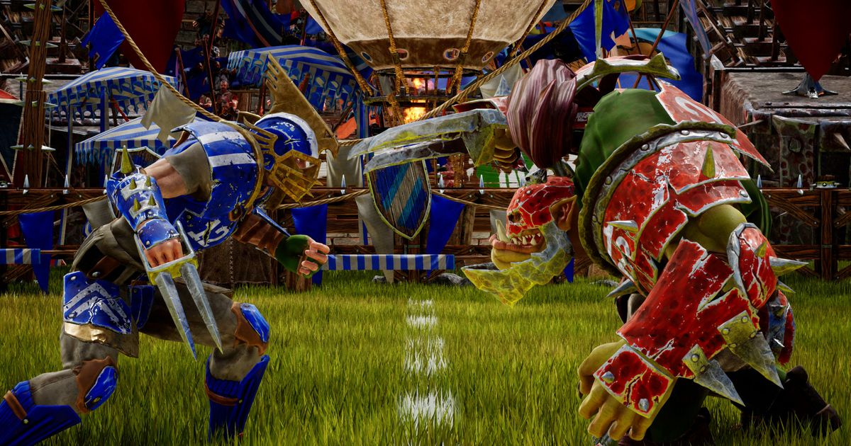 Violent clashes between orcs, dwarves and humans in Blood Bowl 3