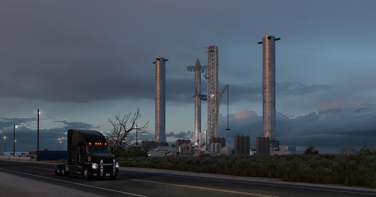 American Truck Simulator in Texas does not forget the universe